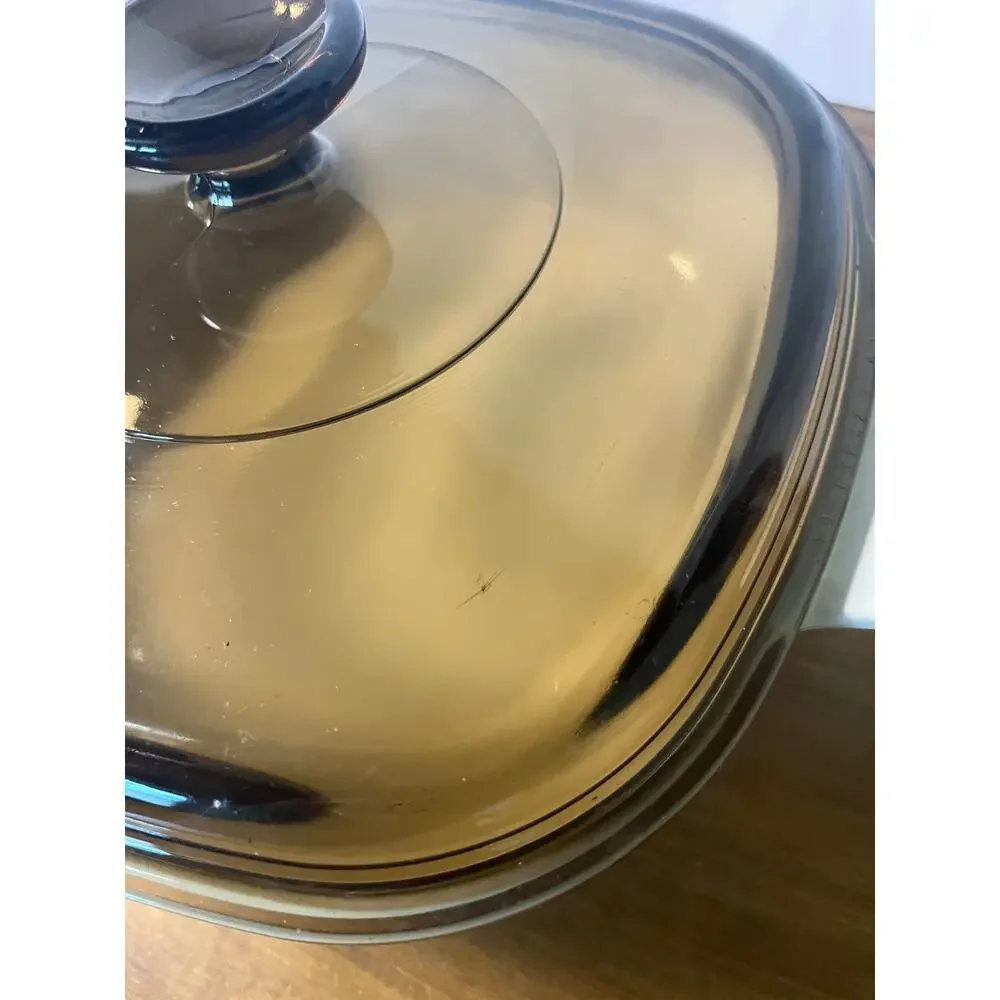 Vintage Corning Ware Abundance A-2-B 2 Qt Casserole Dish with Amber Pyrex Lid